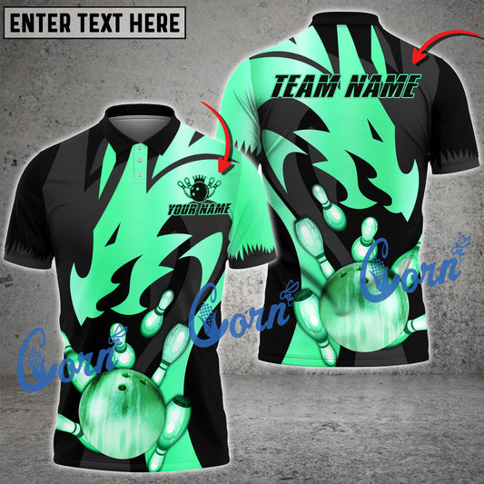 Cornbee Bowling Dragon Multicolor Option Customized Name, Team Name 3D Shirt (4 Colors)