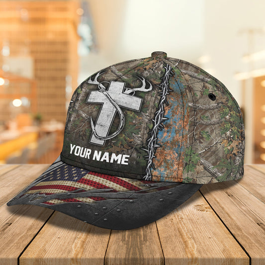 Cornbee Hunting Fishing Cross American Personalized Cap