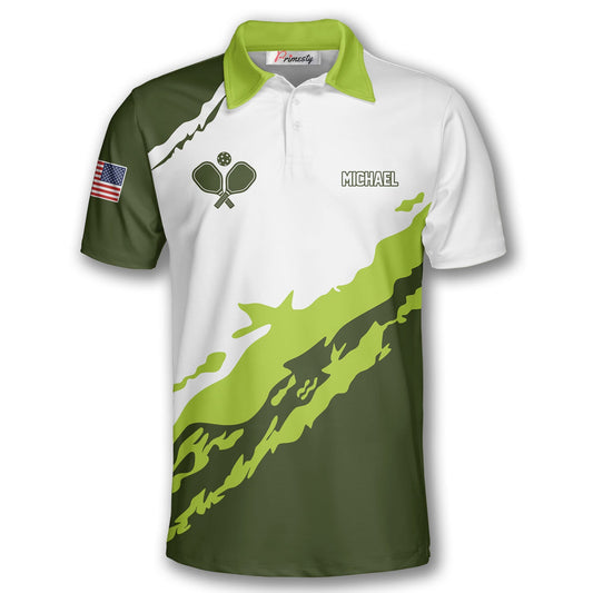 Cornbee Personalized Name and Team name Green Sport Jersey Style Pickleball 3D Polo Shirt