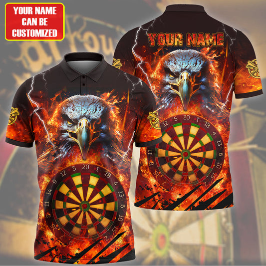 Cornbee Flame Eagle Darts Personalized Name 3D Shirt