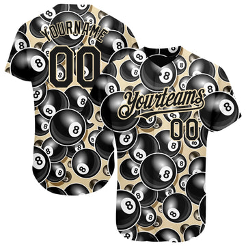 Cornbee Personalized Text And Number Billiard 3D Pattern Baseball Jersey Shirt