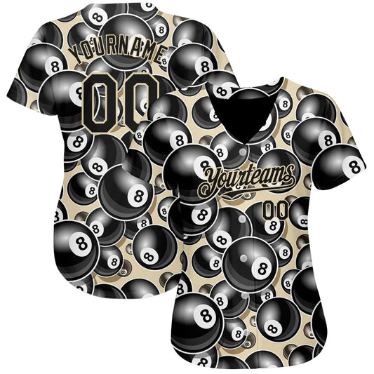 Cornbee Personalized Text And Number Billiard 3D Pattern Baseball Jersey Shirt