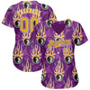 Cornbee Personalized Text And Number Billiard Purple 3D Pattern Baseball Jersey Shirt