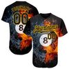 Cornbee Personalized Text And Number Billiard Fire And Water 3D Pattern Baseball Jersey Shirt