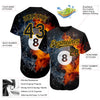 Cornbee Personalized Text And Number Billiard Fire And Water 3D Pattern Baseball Jersey Shirt