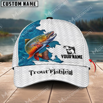 Cornbee Trout Fishing Customized Name 3D Classic Cap