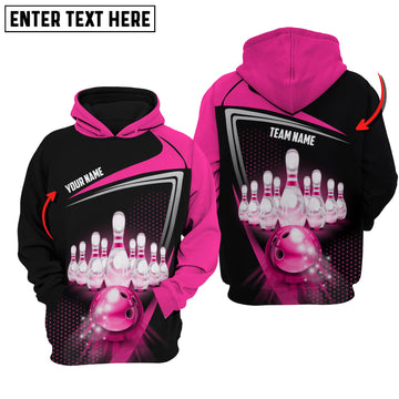 Cornbee Custom Name Bowling Red 3D Hoodie