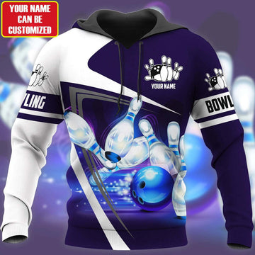Cornbee Custom Name Bowling Over Printed 3D Hoodie
