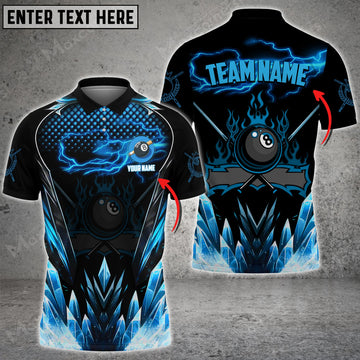 Cornbee Thunder Ice Billiards Personalized Name, Team Name 3D Shirt