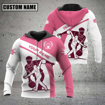 Cornbee Custom Name Bowling Sport Pink 3D Hoodie