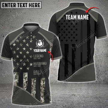 Cornbee Billiards Dad The Legend Personalized Name, Team Name 3D Shirt