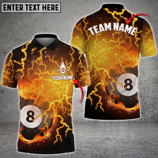 Cornbee Fire Thunder Billiards Personalized Name, Team Name 3D Shirt