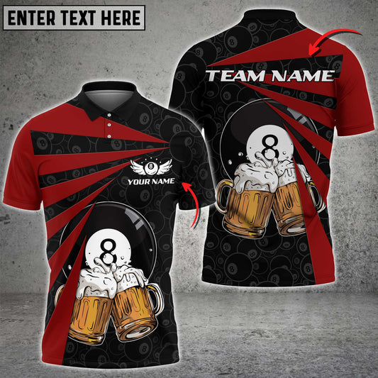 Cornbee Billiards With Beer Multicolor Options Personalized Name 3D Shirt (4 Colors)