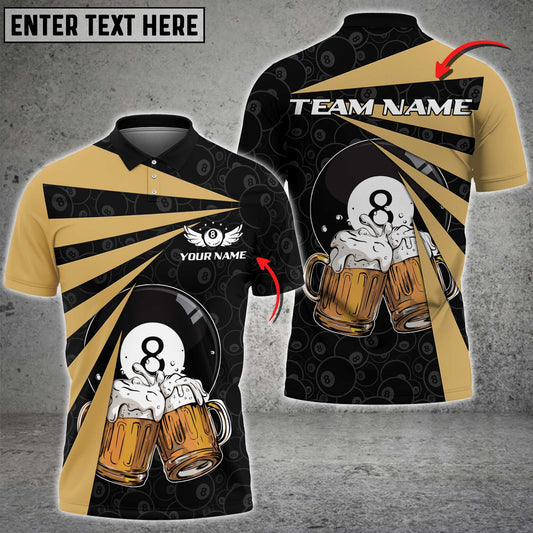 Cornbee Billiards With Beer Multicolor Options Personalized Name 3D Shirt (4 Colors)