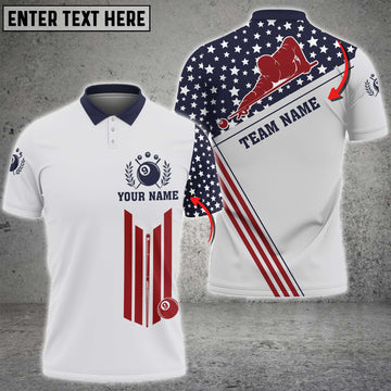 Cornbee Billiards US Flag Personalized Name 3D Shirt