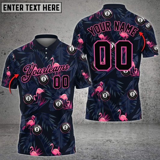 Cornbee Billiards Ball 8 Flamingo Tropical Personalized Name 3D Shirt