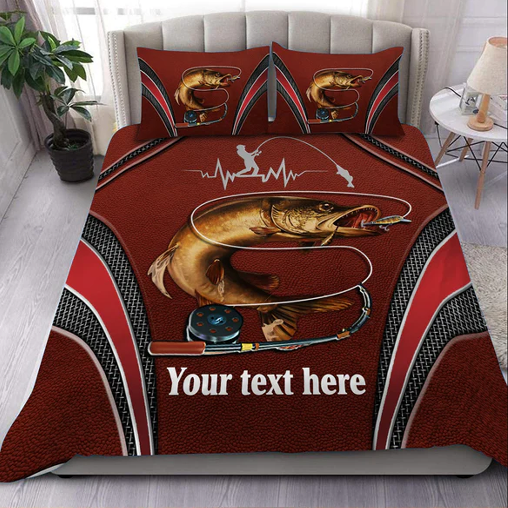 For Fishing Lover Personalized Bedding Set, Personalized Gift for Fishing Lovers40 Cornbee
