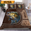Fishing Brown Pattern Personalized Bedding Set, Personalized Gift for Fishing Lovers45 Cornbee