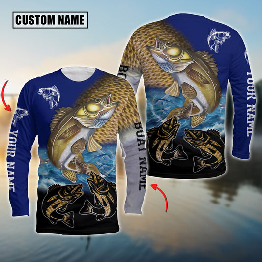 Cornbee Walleye Fishing Customize Name 3D Shirts