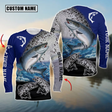 Cornbee Chinook Salmon Fishing Customize Name 3D Shirts