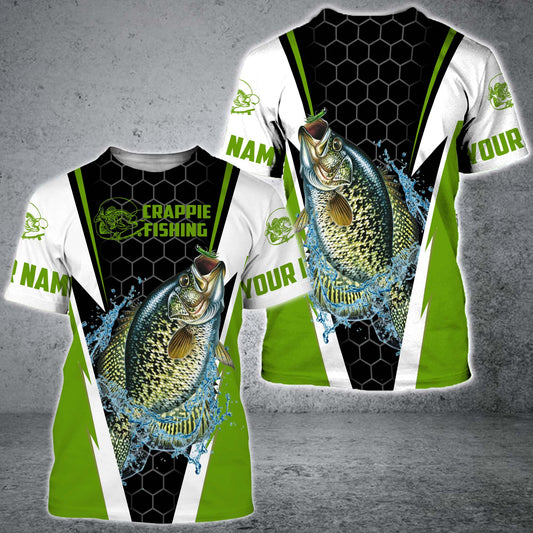 Cornbee Crappie Fishing Jerseys Crappie Custom Name 3D Shirts