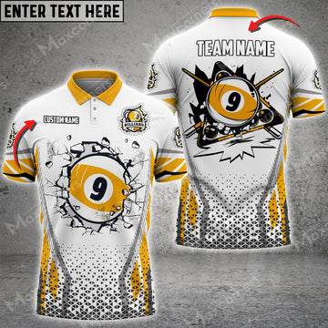 Cornbee Billiard Ball 9 Yellow Personalized Name, Team Name 3D Shirt