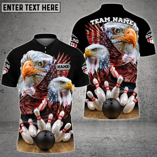 Cornbee Bowling And Pins American Eagles Pride Customized Name And Team Name 3D Shirt