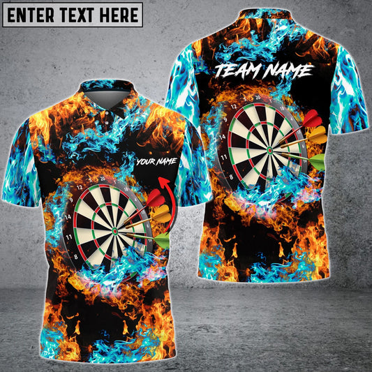 Cornbee Blue And Red Flame Darts Personalized Name 3D Shirt