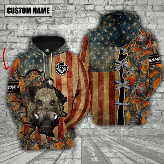 Cornbee Custom Name Boar Hunting Shirt 3D All Over Printed Clothes