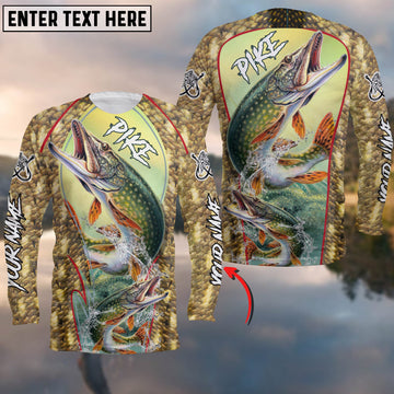 Cornbee Fishing Northern Pike Customize Name 3D Shirts