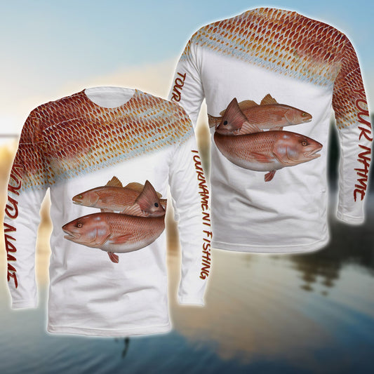 Cornbee Personalized Red Fish Puppy Drum Tournament Fishing 3D Shirts