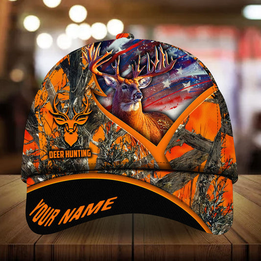 Cornbee Colorful Amazing US Flag Deer Hunting Camo Pattern 3D Multicolor Personalized 3D Classic Cap