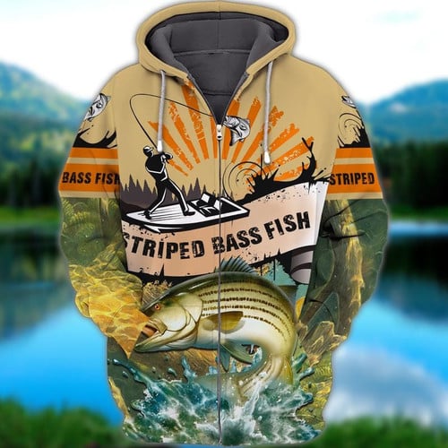 Cornbee Striped Bass Fishing -3D Full Print  Hu2711