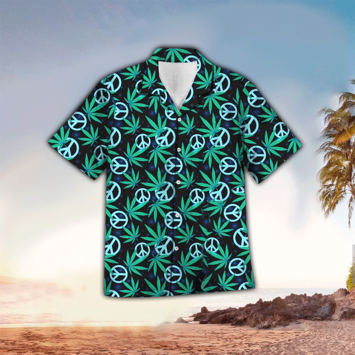 Hippie Leaves Hawaiian Shirt Cornbee