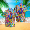 Guitar Colorful Hippie Hawaiian Shirt Cornbee