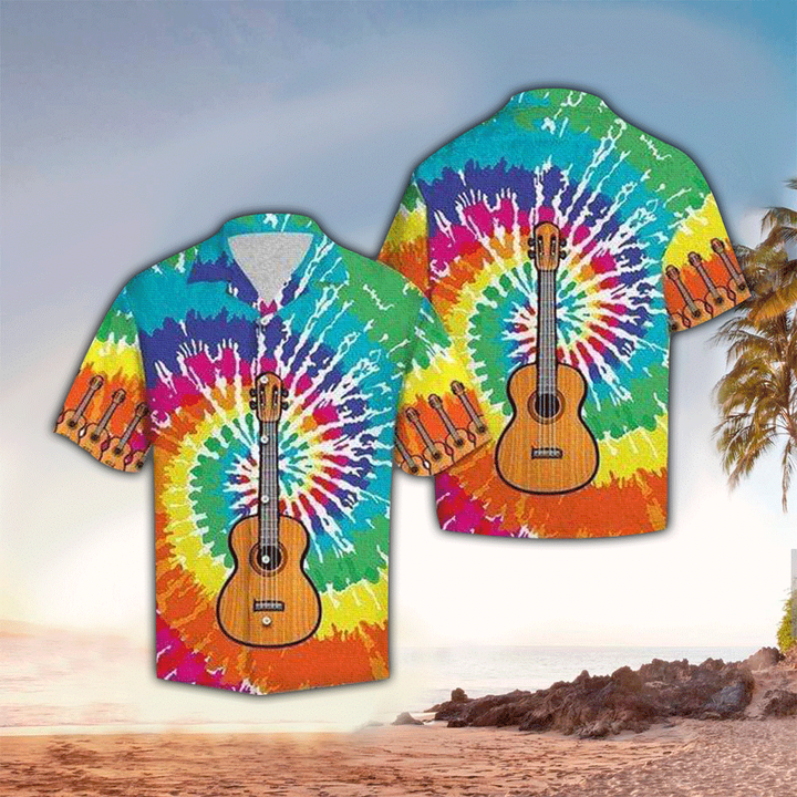 Guitar Hippie Hawaiian Shirt Cornbee