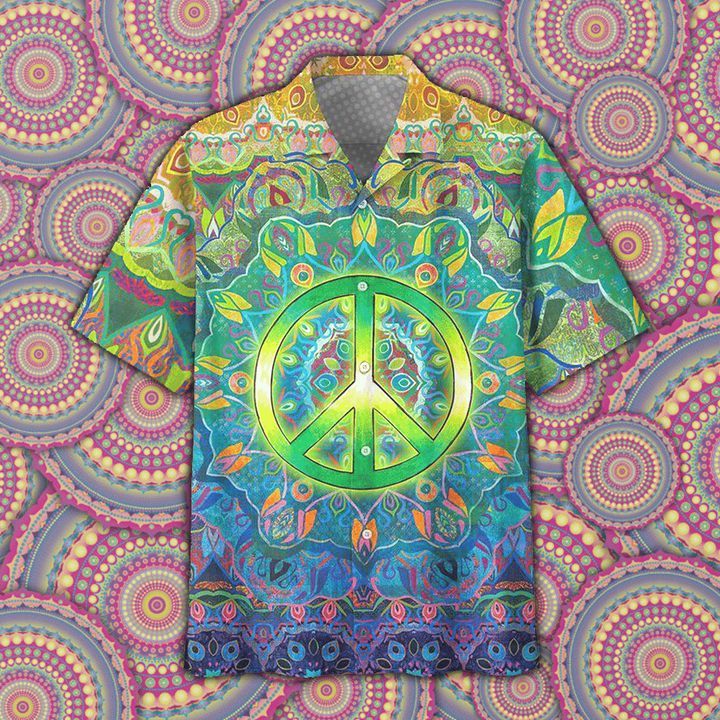 Hippie Hawaiian Peace Sign Shirt Cornbee