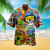 Hippie Skull Unisex Hawaiian Shirt Cornbee