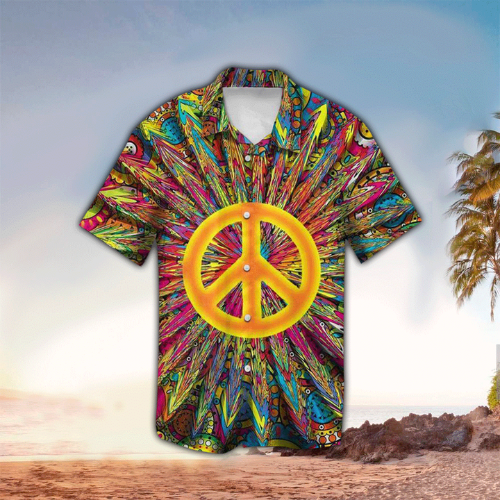 A Peaceful Hippie Hawaiian Shirt Cornbee