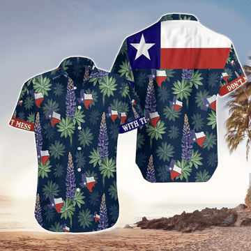 Texas Bluebonnet Pattern Hawaiian Shirt Cornbee