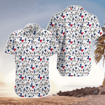 Texas Armadillo Pattern Hawaiian Shirt Cornbee