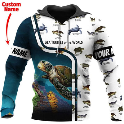 Custom Name Turtle T-Shirt, Turtle Apparel Gift Idea For Turtle Lover Cornbee