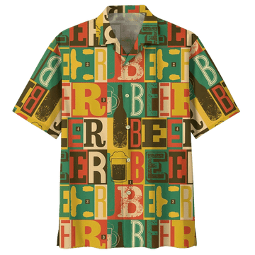 Vintage Colorful Beer Lover Hawaiian Shirts Cornbee