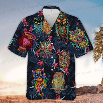 Owl Hippie Hawaiian Shirt Cornbee