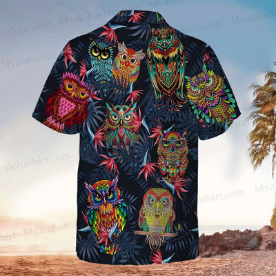 Owl Hippie Hawaiian Shirt Cornbee