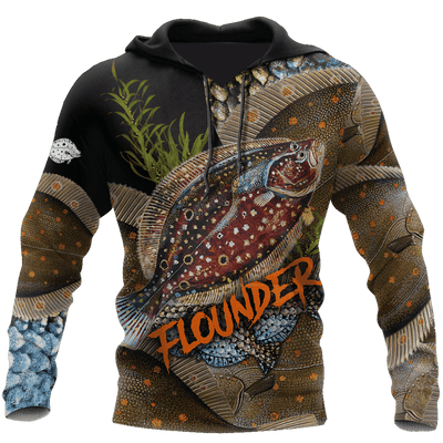 Flounder Fishing On Skin 3D All Over Printing Shirts For Men And Women Hoodie Cornbee