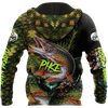 Custom Name Northern Pike Fishing On Skin 3D Design Print Shirts Hoodie Cornbee