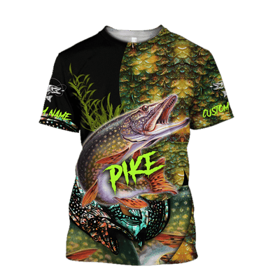 Custom Name Northern Pike Fishing On Skin 3D Design Print Shirts Hoodie Cornbee