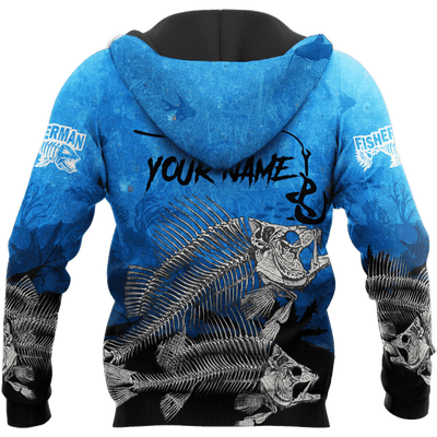 Master Baiter Fishing Custom Name Blue Design 3D Print Shirts Hoodie Cornbee