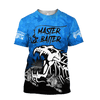 Master Baiter Fishing Custom Name Blue Design 3D Print Shirts Hoodie Cornbee